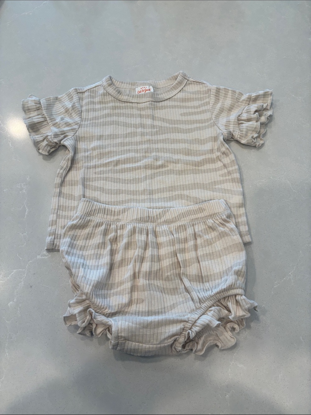 Cat & Jack Soft Stripe Kids Two-Piece Set - Cream
